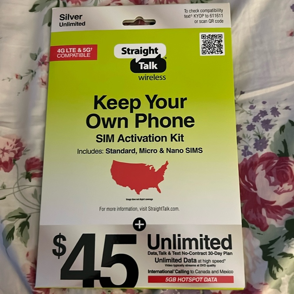 Straight Talk Keep Your Own Phone SIM Activation Kit (Sealed)